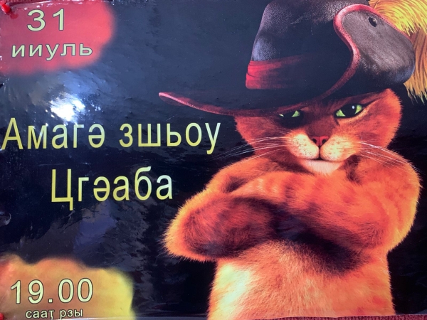 Премьера дублированного мультфильма на абхазском языке "Кот в сапогах."